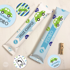 Kit imprimible autos verdes etiquetas candy bar tukit - online store