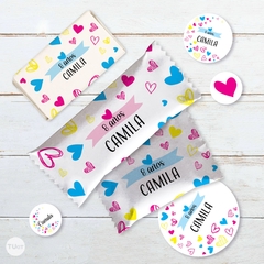 Kit imprimible corazones fondo blanco candy bar cumpleaños tukit - tienda online