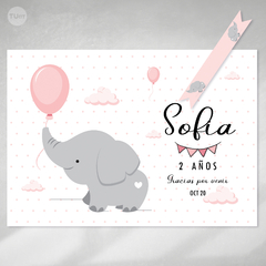 Kit imprimible elefante bebe gris rosa candy bar tukit - tienda online