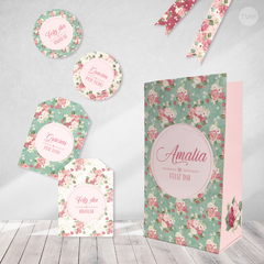Kit imprimible flores shabbi rosas tukit - tienda online