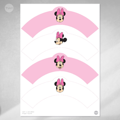 Imagen de Kit imprimible minnie rosa personaje cumpleaños candy bar tukit