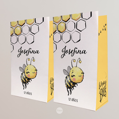 kit imprimible abejas, abejitas, panal, cumpleaños con abejitas, bee, bee´s party, banderin, caja cubo, bolsa golosinera