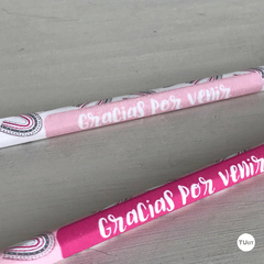 Etiquetas imprimibles para lapices arcoiris rosa tukit - comprar online