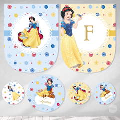 Imagen de Kit imprimible cumpleaños princesa blanca nieves rojo amarillo azul tukit