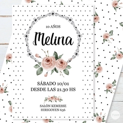 Imagen de Kit imprimible wedding blanco negro flores rosas candy bar