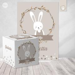 Imagen de Kit imprimible conejo rabbit tonos marrones candy bar tukit