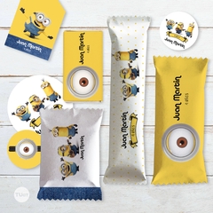 Kit imprimible minions minion candy bar tukit - tienda online