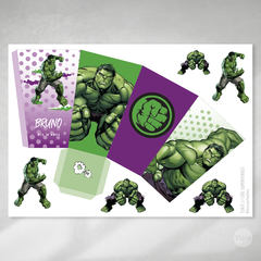 Kit imprimible super heroe superheroes hulk candy bar