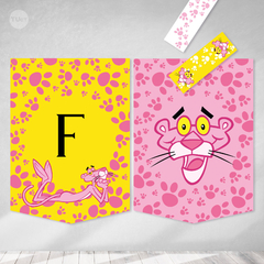Pennant banner banderines cumpleaños birthday Pantera Rosa Pink Panther - comprar online