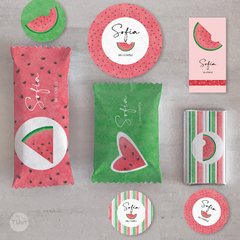 Kit imprimible sandias frutas scrap candy bar tukit - tienda online