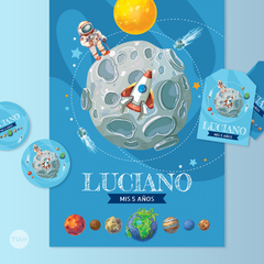 Kit imprimible planetas cohete candy bar tukit - comprar online
