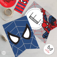 Pennant banner banderines spiderman hombre araña tukit - comprar online
