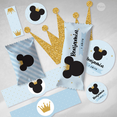 Kit imprimible mickey rey celeste pastel tukit - comprar online