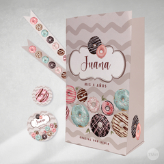 Kit imprimible donas donuts rosquillas acuarela candy bar tukit - comprar online