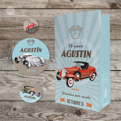Kit imprimible autos clasicos classic cars vintage cumpleaños tukit - comprar online