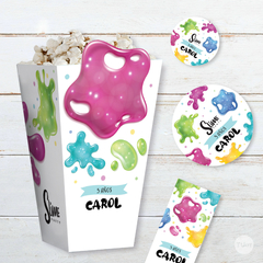 Kit imprimible slime colores candy bar tukit - comprar online