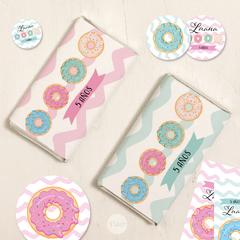 Kit imprimible donas donuts rosquillas dulces candy bar tukit en internet