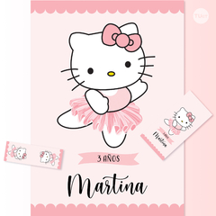 Kit imprimible hello kitty bailarina tutu cumpleaños candy bar - comprar online