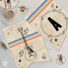 Kit imprimible musica vintage tukit - comprar online
