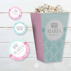 Kit imprimible coronita plata rosa tiffany tukit - comprar online