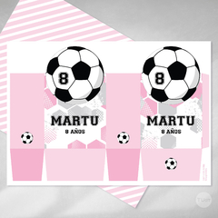 Kit imprimible futbol pelota rosa candy bar tukit en internet