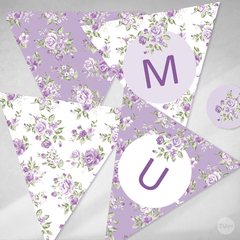 Kit imprimible flores violetas shabby chic tukit en internet