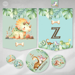 Kit imprimible dinosaurios leaves cumpleaños candy bar tukit - (copia) - online store