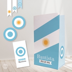 Kit imprimible bandera argentina celeste y blanca candy bar