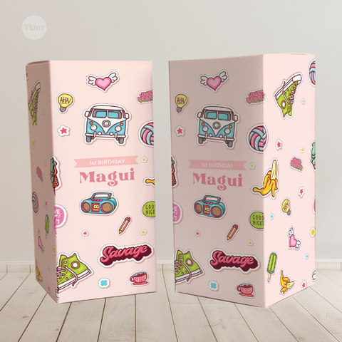 Caja imprimible rectangular difusor regalo infantil tukit