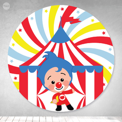 Banner circular imprimible backdrop circo carpa globos payaso plim plim tukit - comprar online
