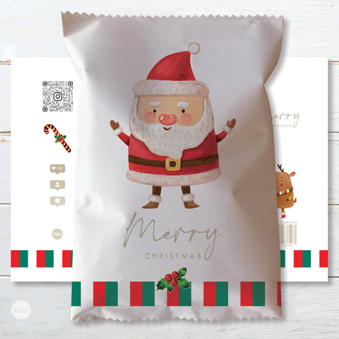 Chips bags bolsita imprimible navidad merry christmas papa noel tukit