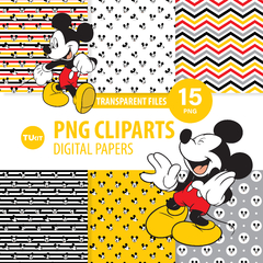 Papeles digitales imprimibles mickey mouse glitter tukit