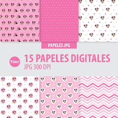 Papeles digitales imprimibles minnie rosa tukit - comprar online