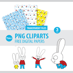 Papeles digitales imprimibles simon el conejo tukit