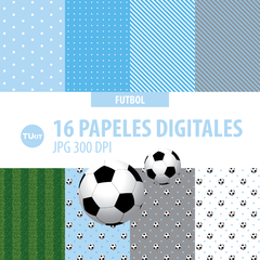 Papeles digitales imprimibles futbol celeste blanco tukit - comprar online