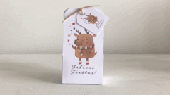Cajita abierta decorativa golosinera reno acuarela imprimible felices fiestas navidad tukit en internet