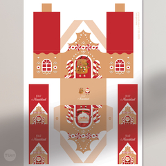 Casita imprimible deco navidad felices fiestas souvenir roja tukit - comprar online