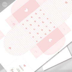 Caja imprimible con solapas tarjeta desplegable rosa tukit - comprar online