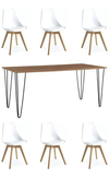 Juego De Comedor Tulip - Nordico Mesa 140 X 80 + 6 Sillas