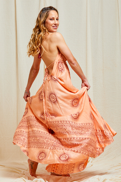 VESTIDO LARGO VENUS SALMON