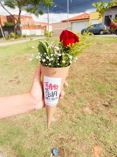 Cone Amor de Rosa Vermelha - Floricultura Flores da Ilha