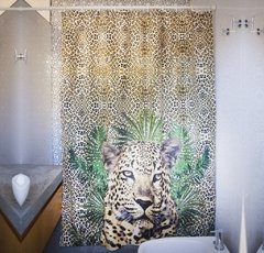 CORTINA DE BAÑO DE TELA LEOPARDO