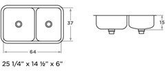 Bacha bajo mesada 105ec 64X37X15 | Mi Pileta - comprar online