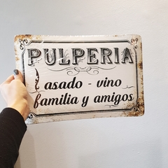 Chapa 33x21,5 Pulperia Asado Vino