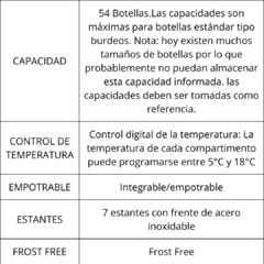 Cava 54 B Doble Temp | Winefroz - Casa con Estilo