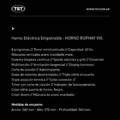 Horno Ruphay Eléctrico | TST - tienda online