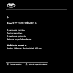 Anafe Vitroceramico 2 Zonas | TST en internet