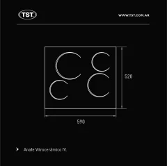 Anafe Vitrocerámico 4 zonas | TST - tienda online
