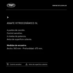 Imagen de Anafe Vitrocerámico 4 zonas | TST
