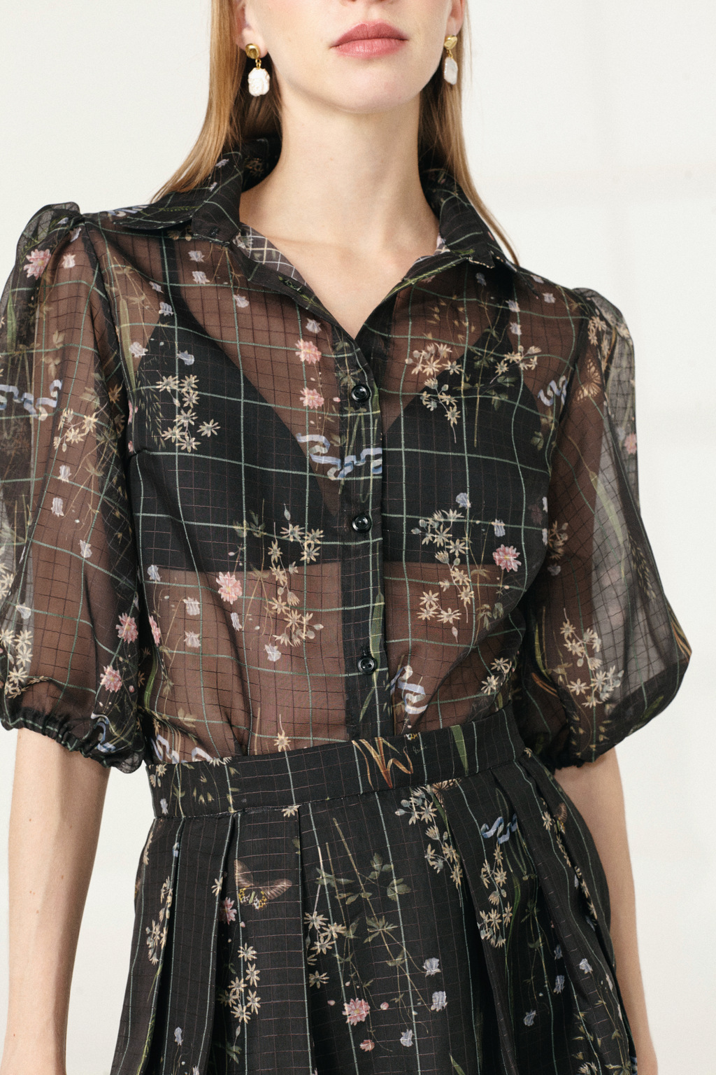 Camisa crema de seda hotsell